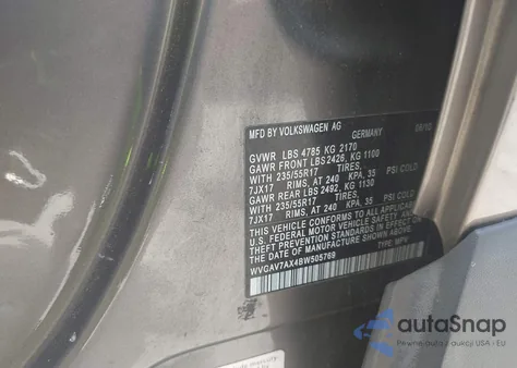 2011 Volkswagen Tiguan Se z USA, uszkodzony, nr VIN WVGAV7AX4BW505769